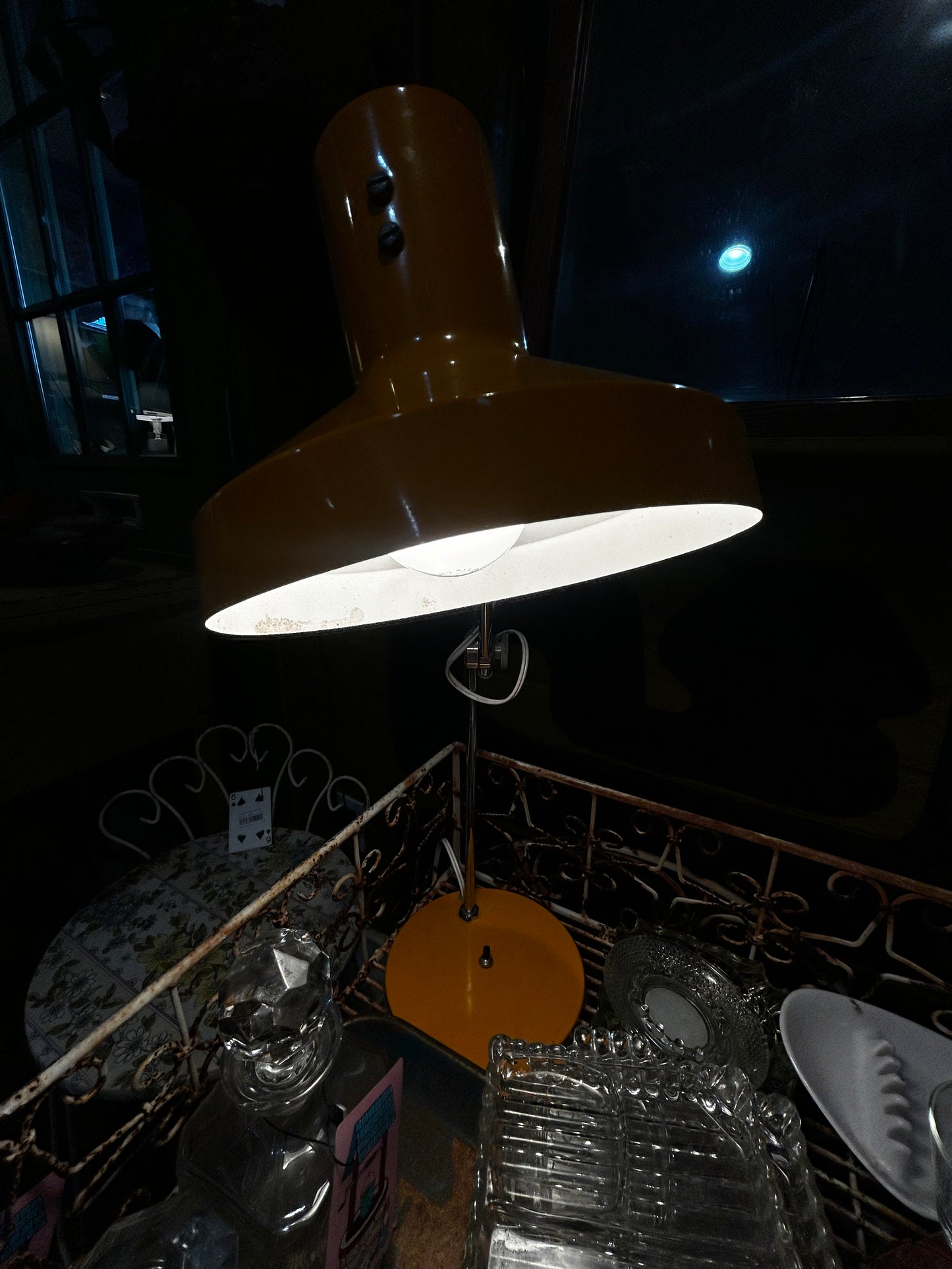 Vintage Swedish MCM Yellow Desk Lamp