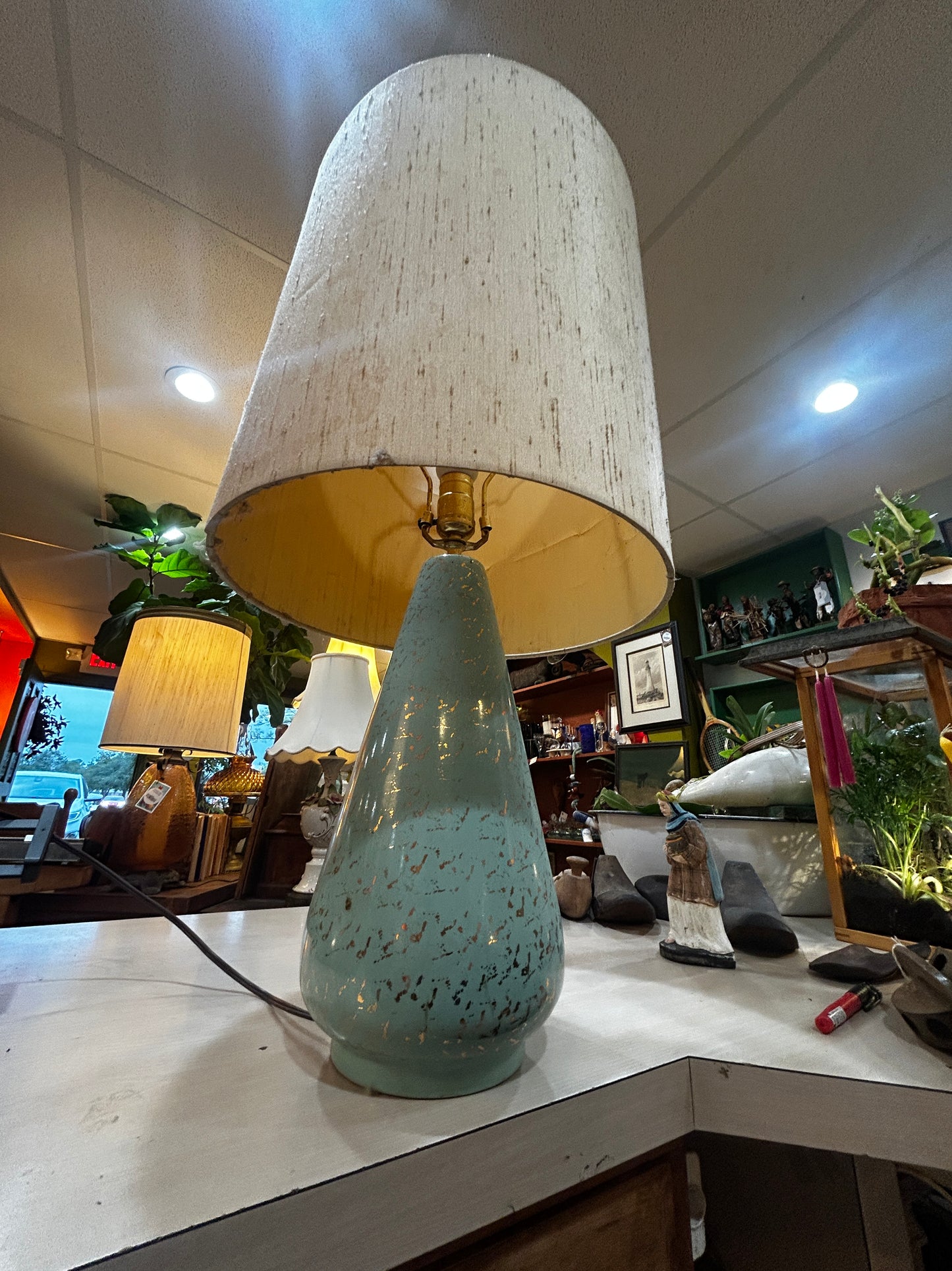 MCM Teal and Gold Guild Lamp