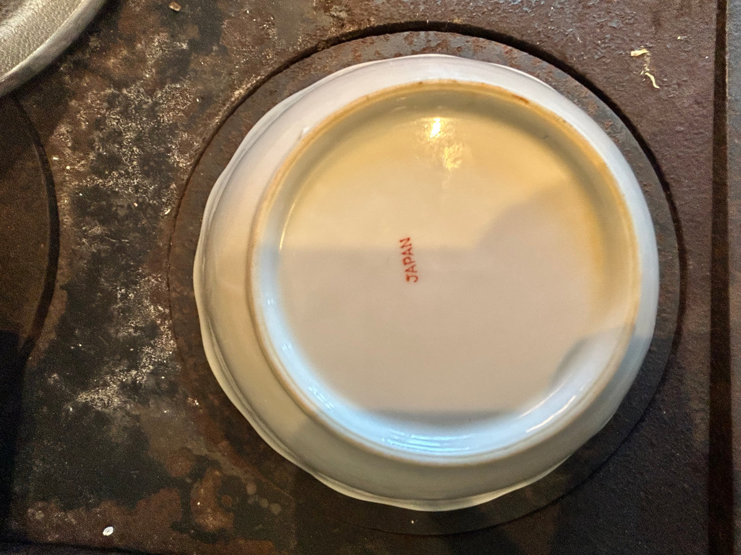 Vintage Hand Painted Pink Iris Bowl- Lusterware Porcelain- Japan