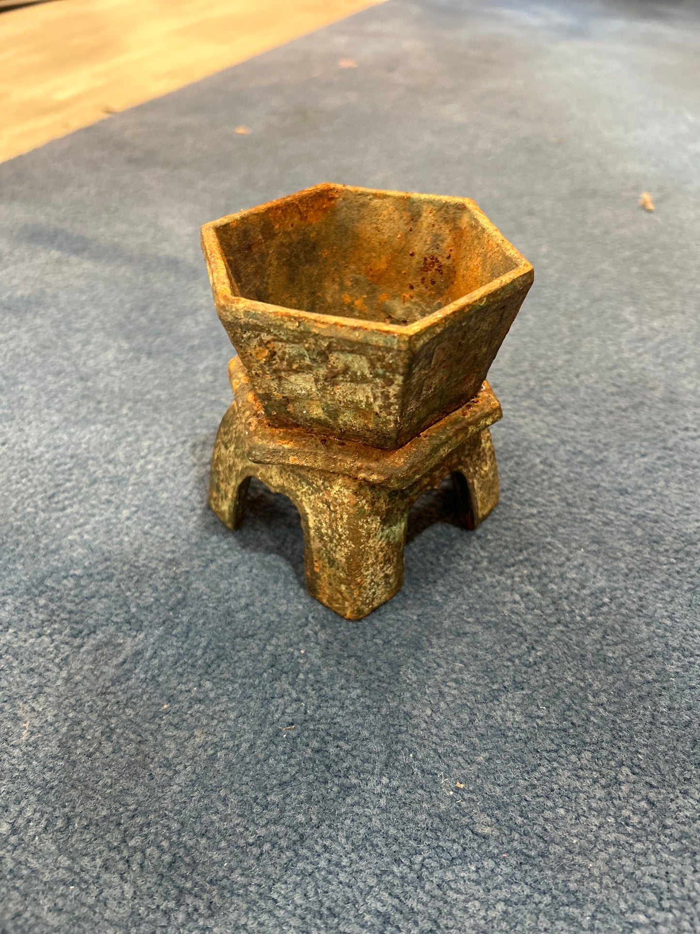 Gorgeous Patina Metal Oriental Planter