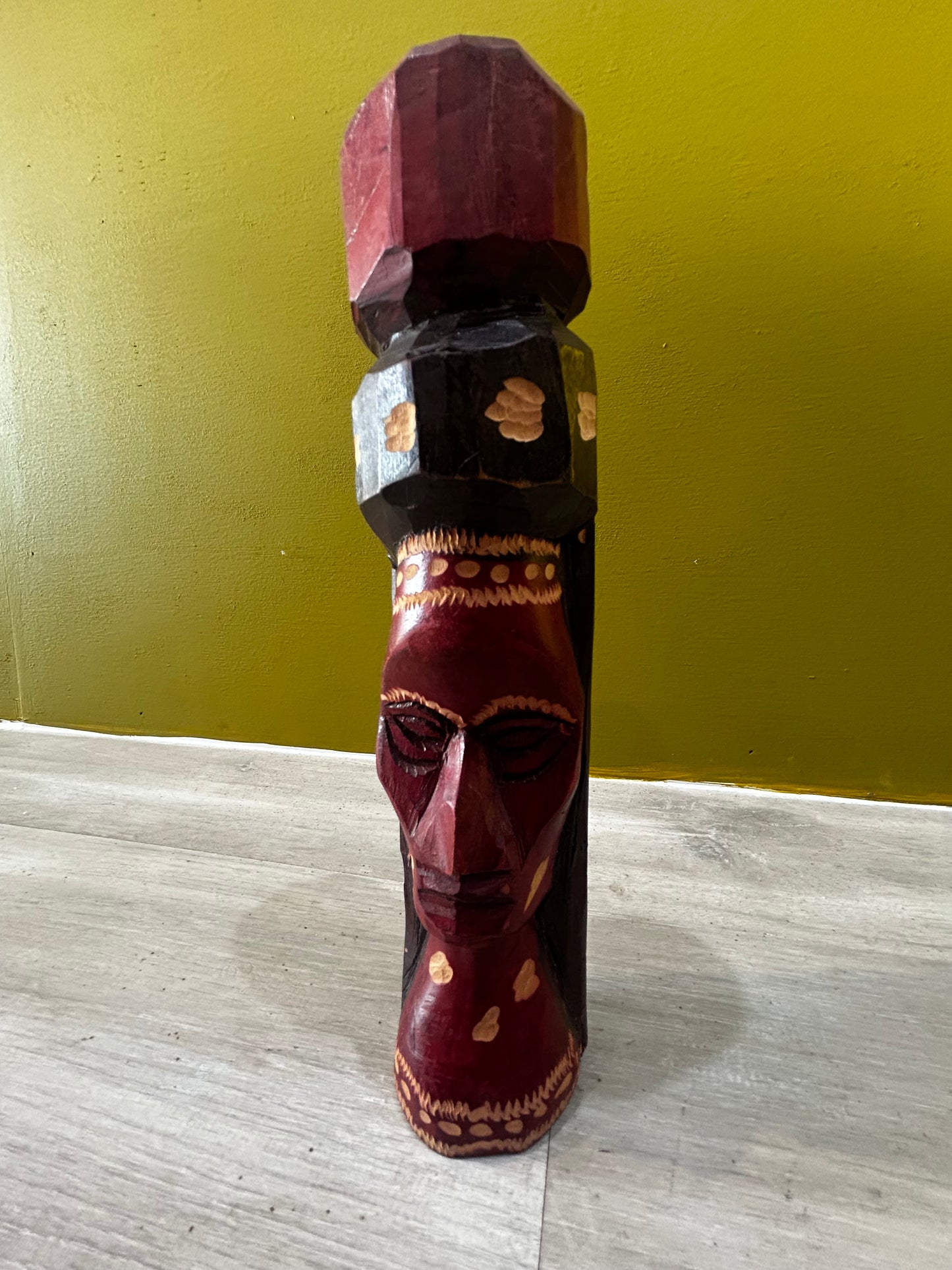 Vintage Hand Carved Jamaican Reggae Woman- Wooden