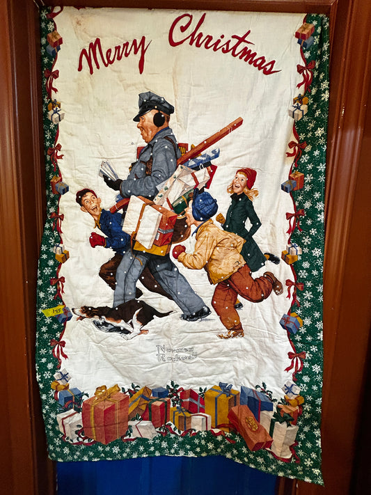 Norman Rockwell Christmas Print on Fabric