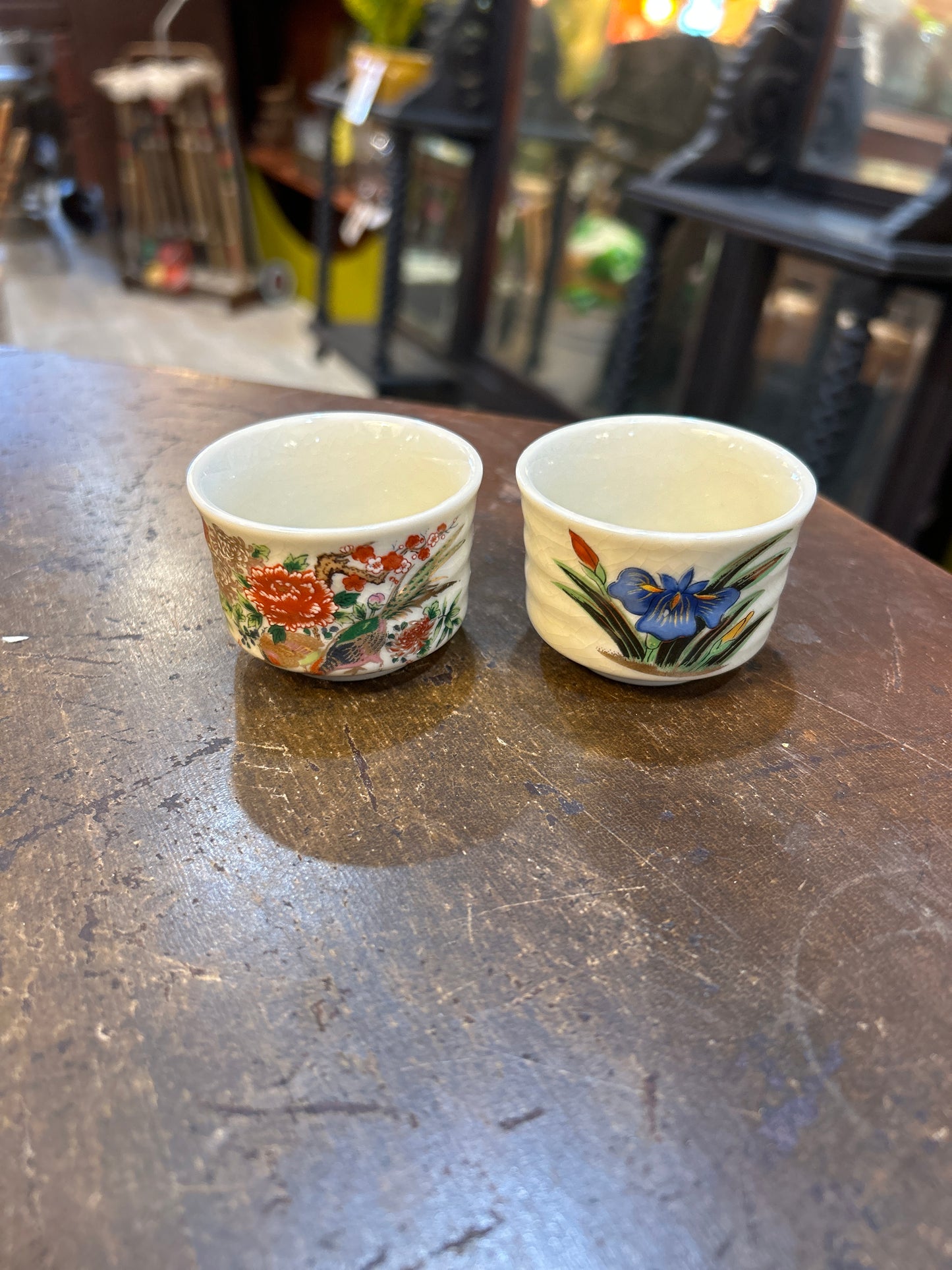 Set of 2- Antique Japanese Porcelain Sake Cups