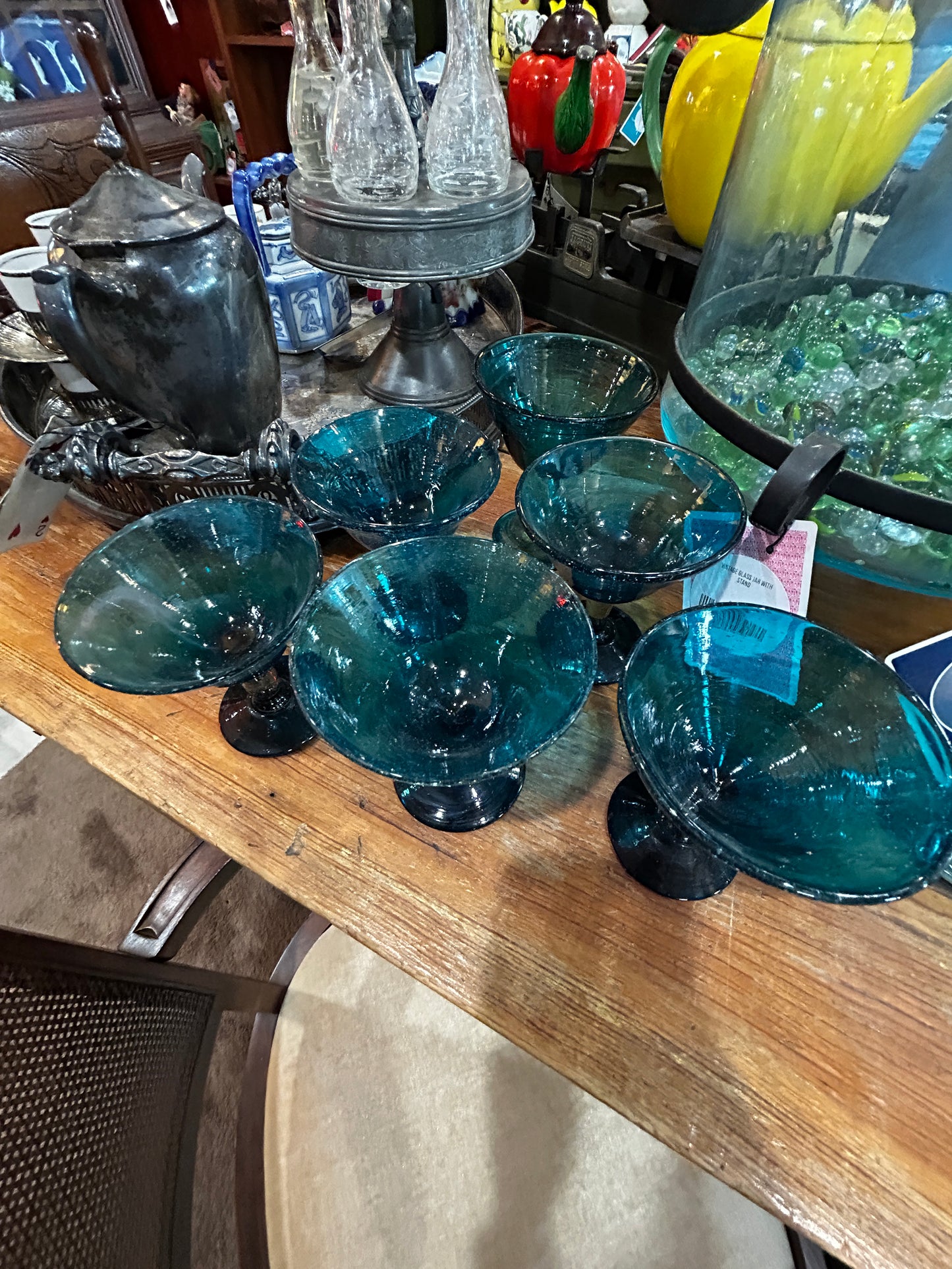 Early 20th Century Italian Handblown Cocktail Glasses- Set of 6