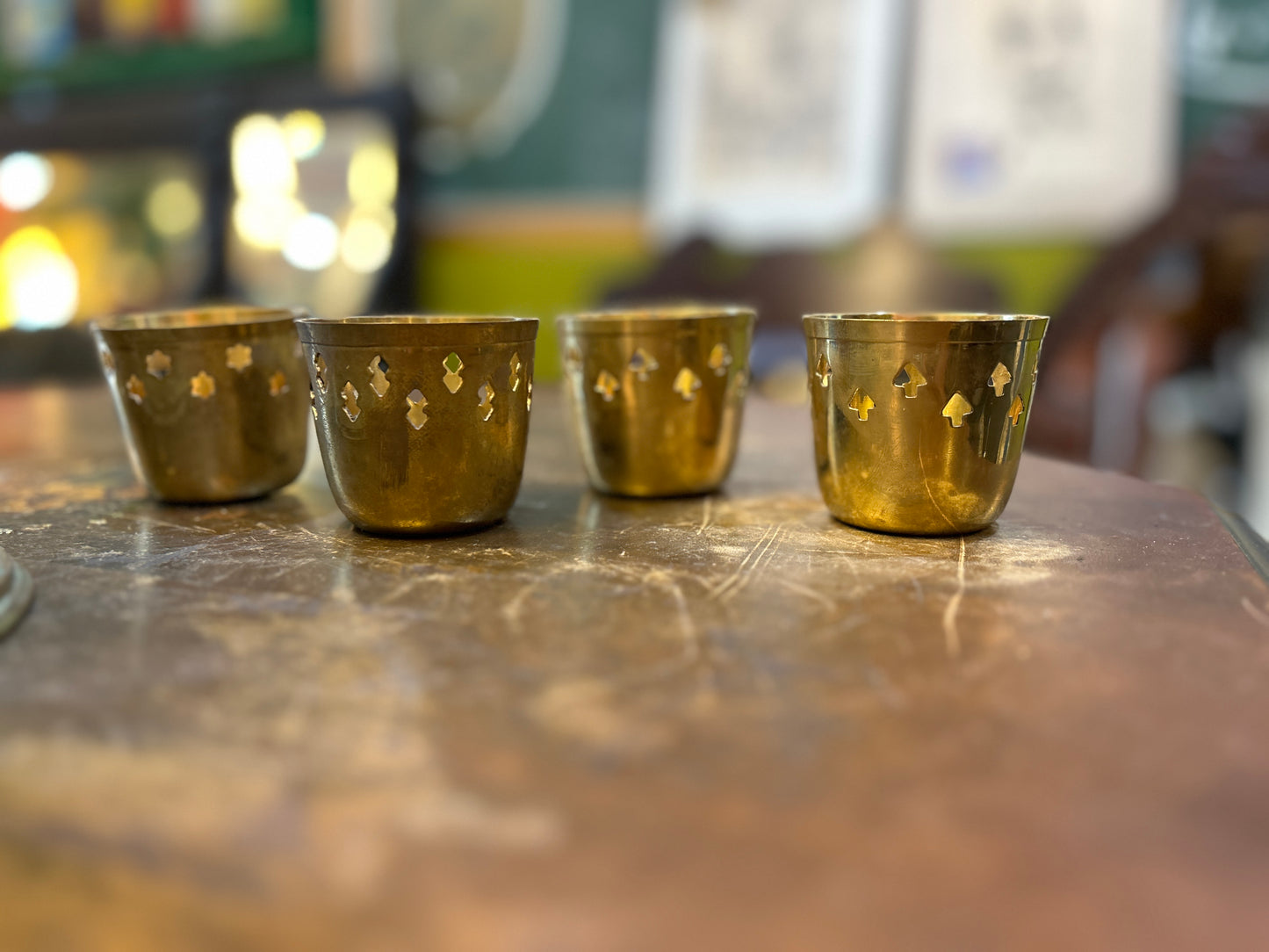 Mid Century German Brass Votive Holders- Set of 4