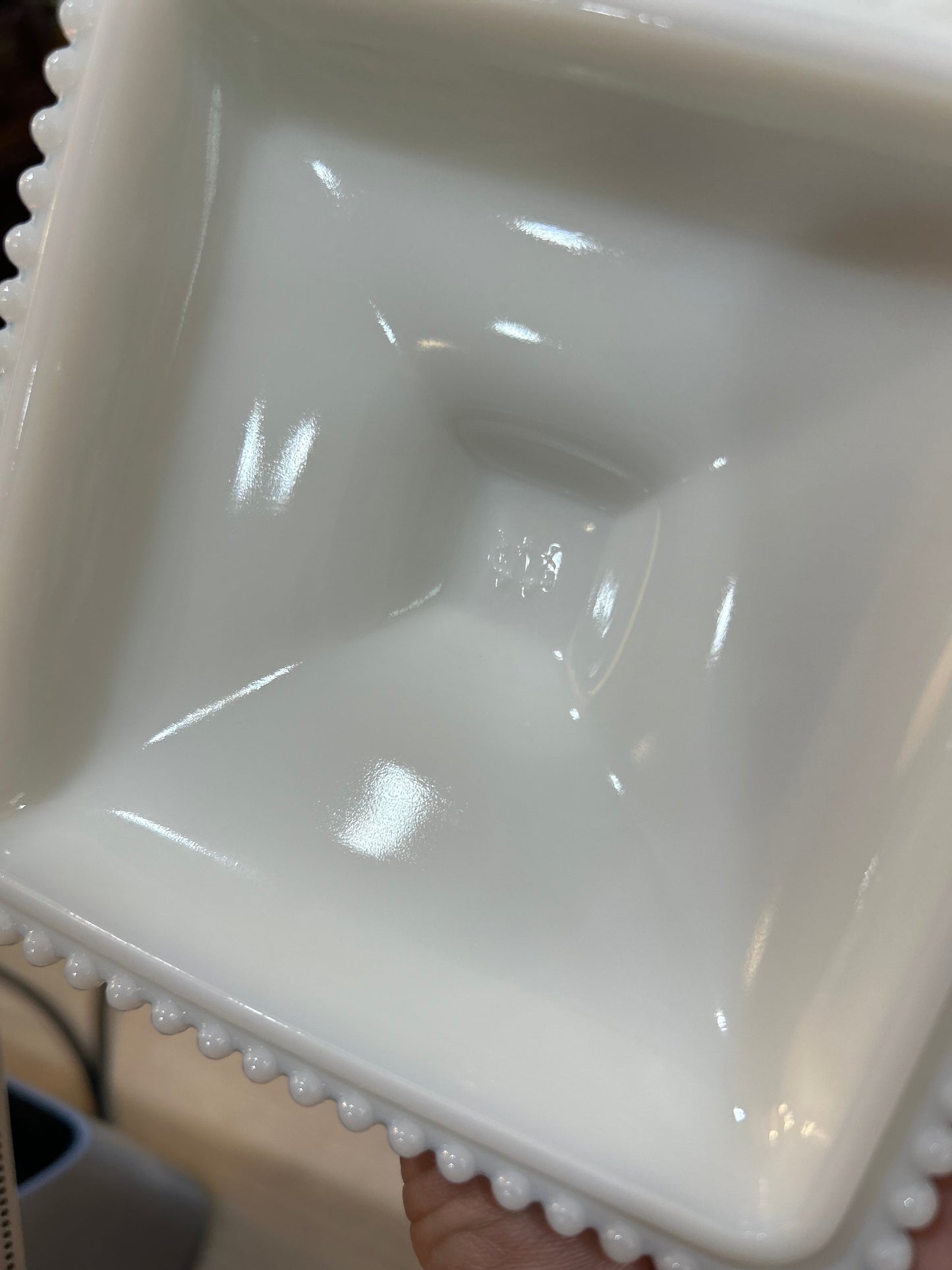 Vintage Westmoreland Beaded Square Candy Dish