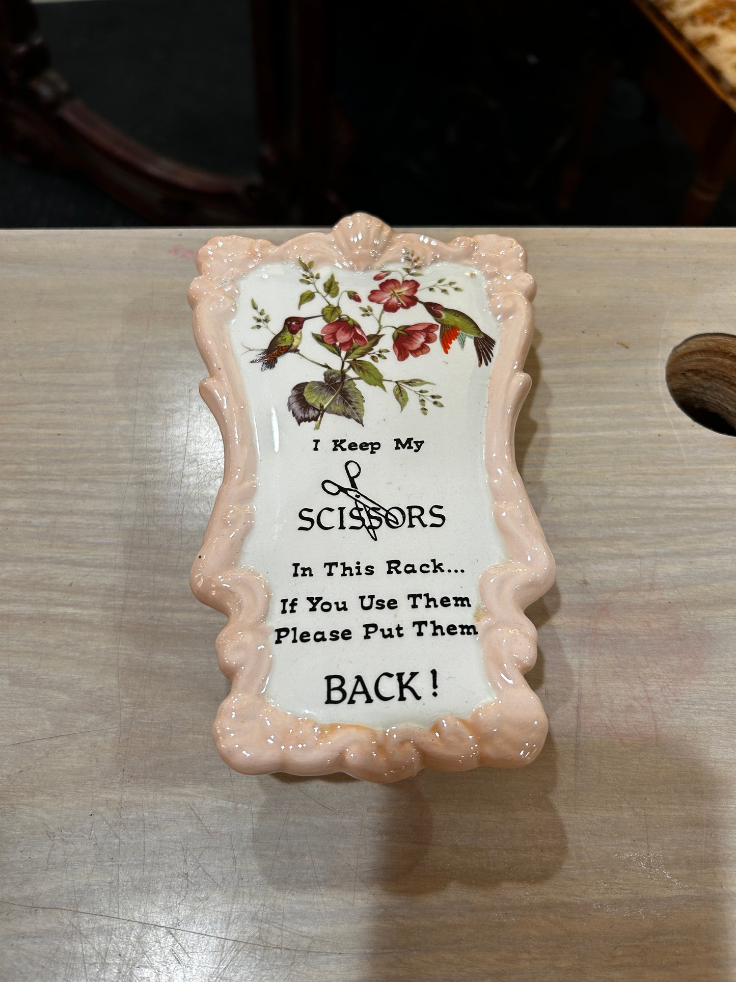 Vintage Scissor Holder-Wall Rack