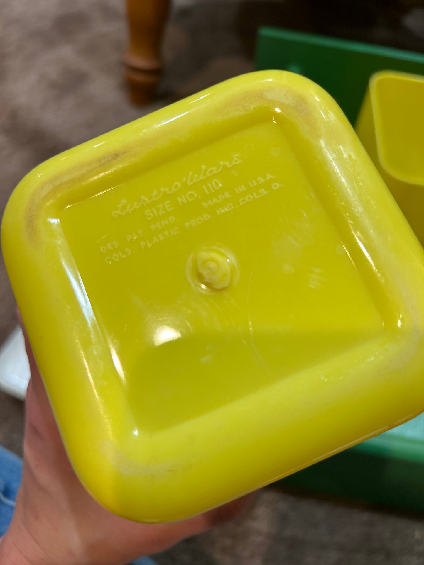 Vintage Lustro-ware Yellow Plastic Testing Canisters- Flour and Tea