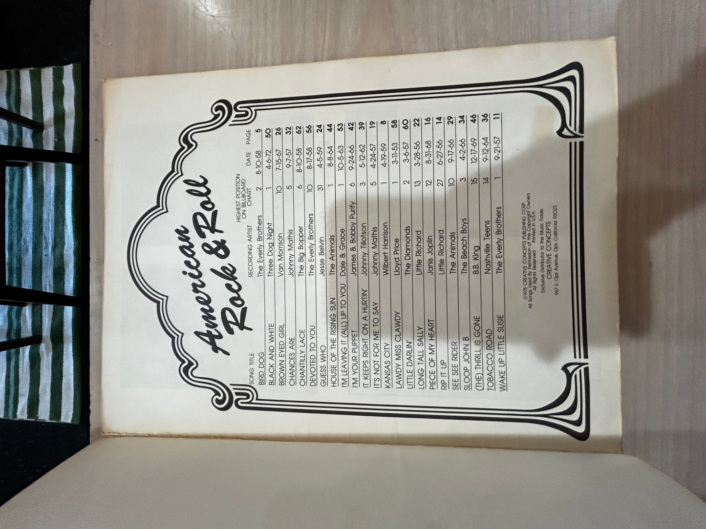 American Rock and Roll Music Book