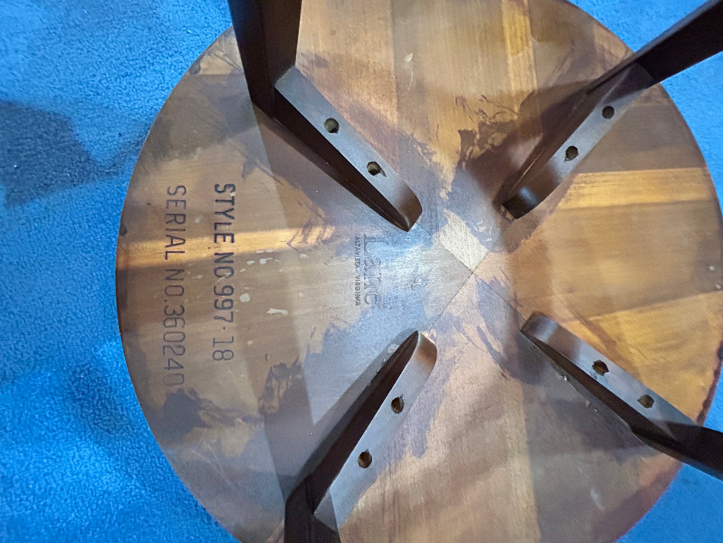 Vintage MCM Lane Round Drum Table