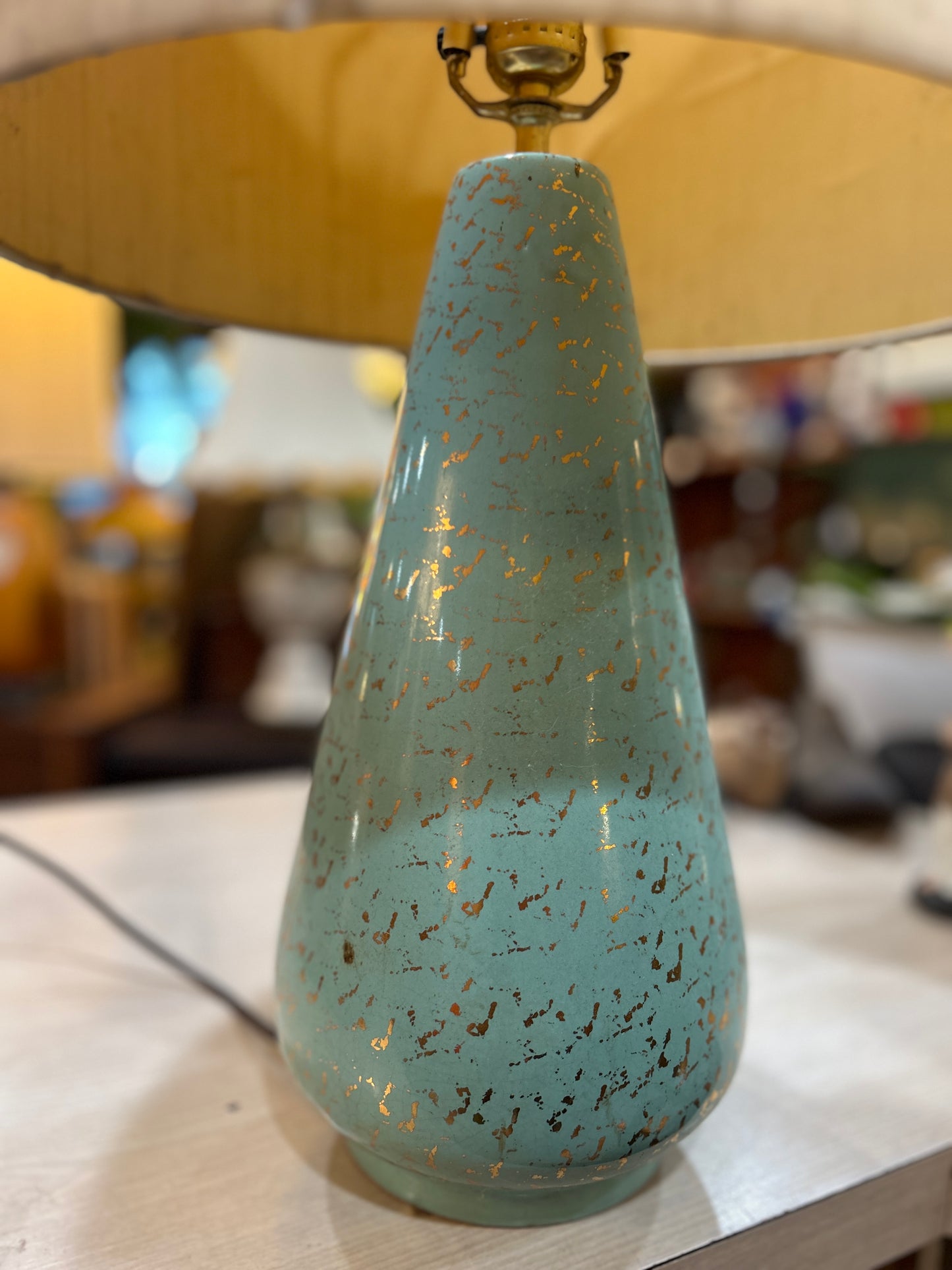 MCM Teal and Gold Guild Lamp