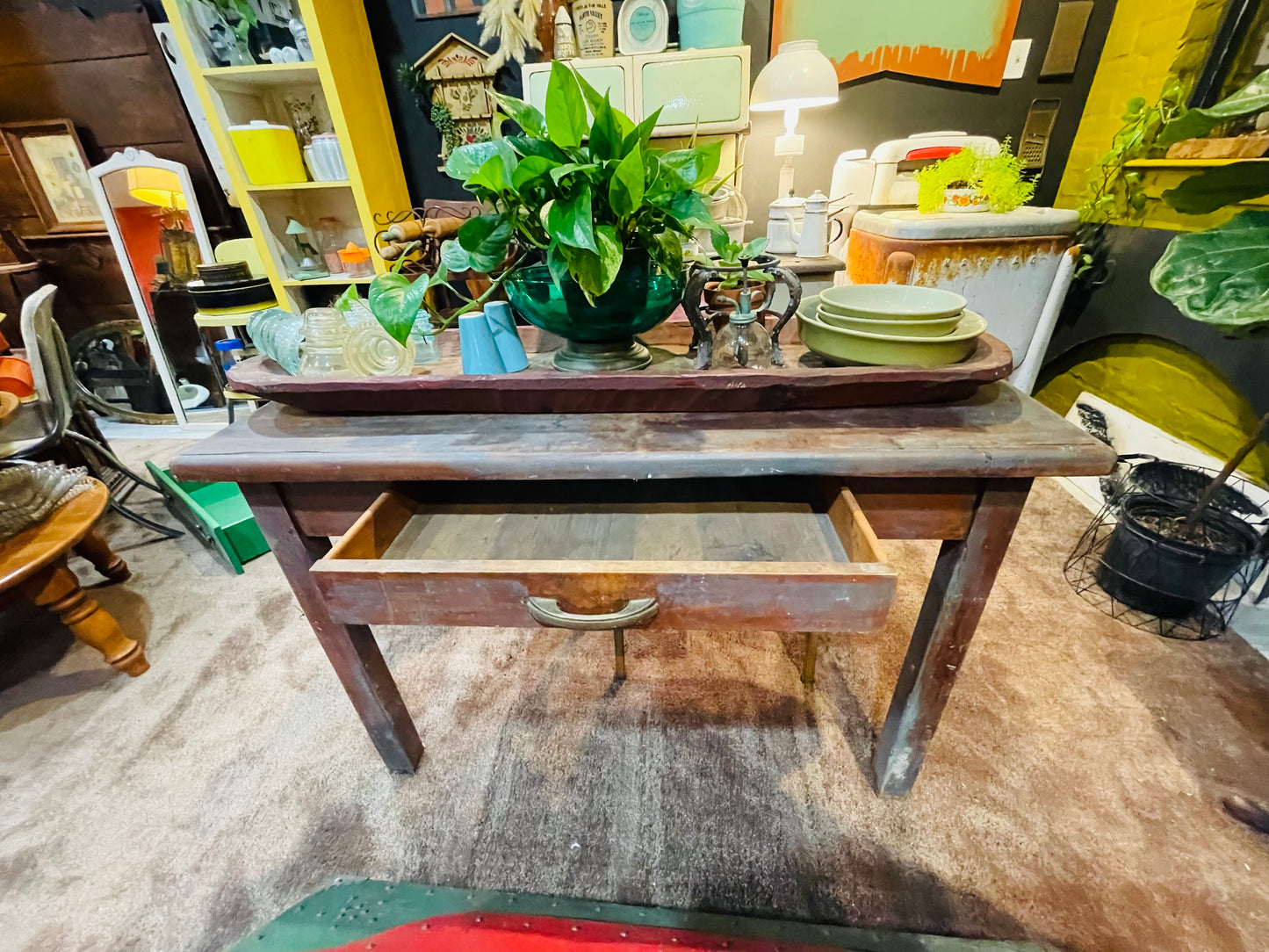 Antique Solid Wood Library Table/Desk- Galveston Island