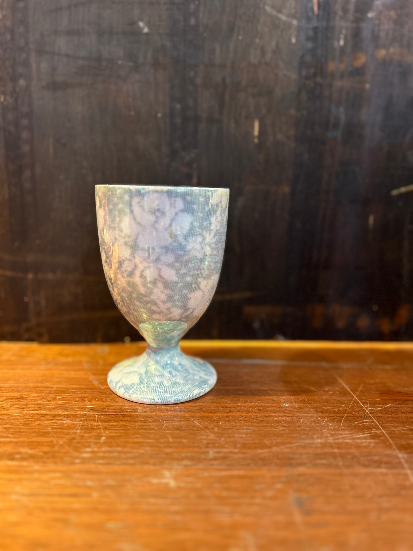 Opalescent Royal English China Goblet