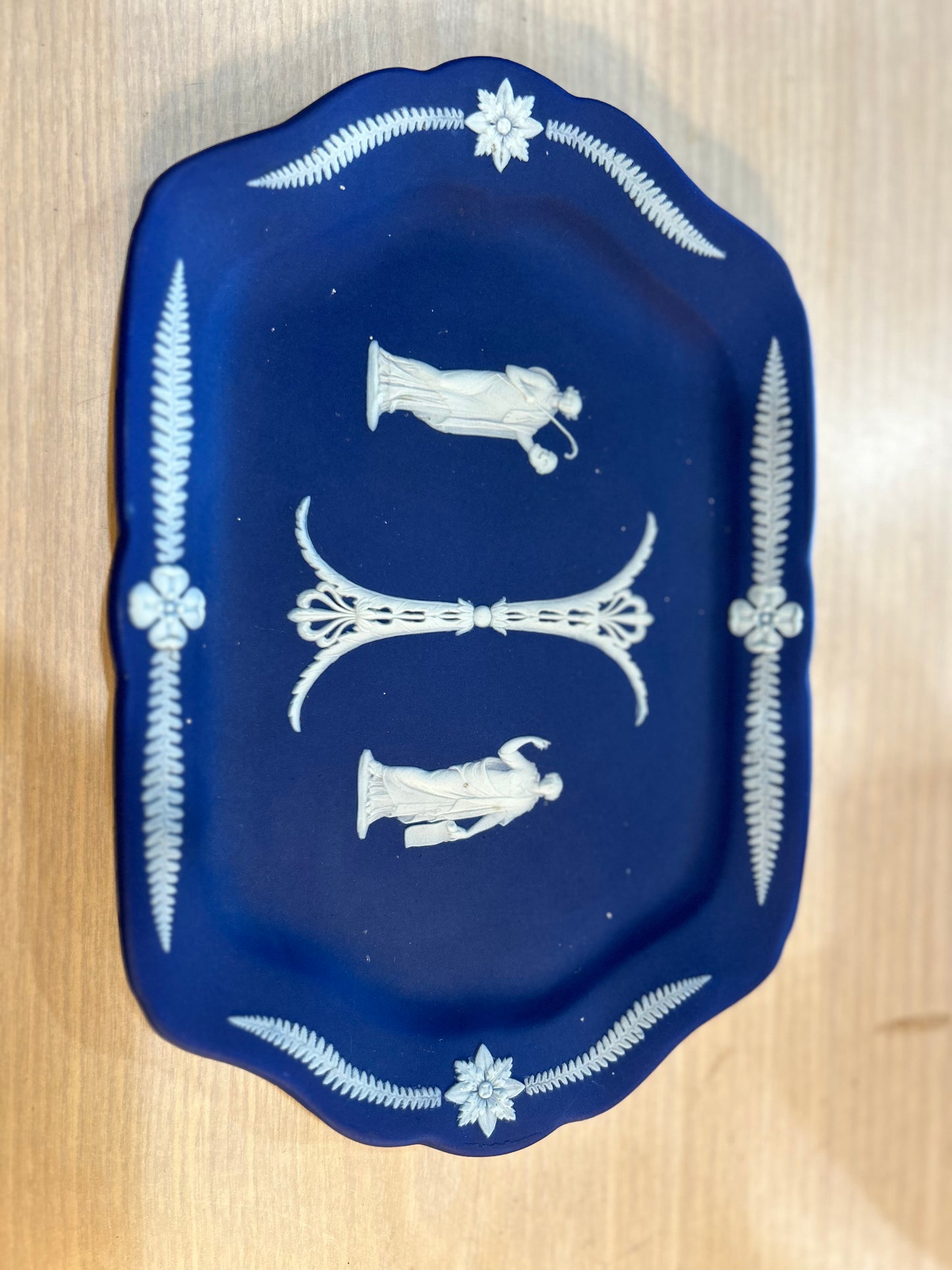 RARE Wedgewood Blue Jasperware Apollo & Terpsichore Serving Platter Circa 1890