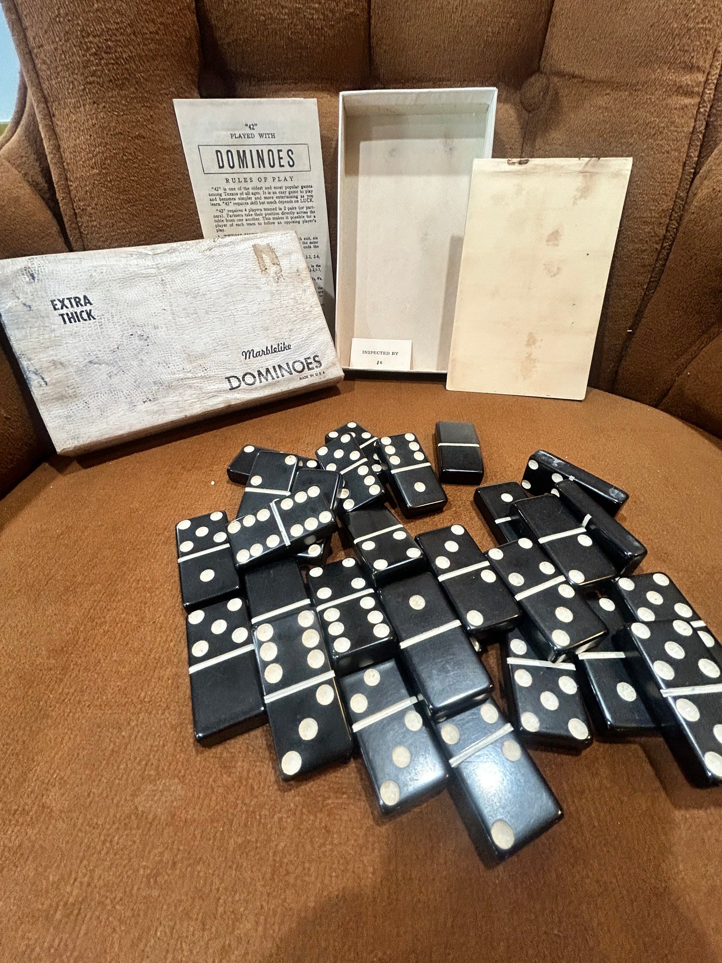 Vintage Puremco Extra Thick Marblelike Dominos