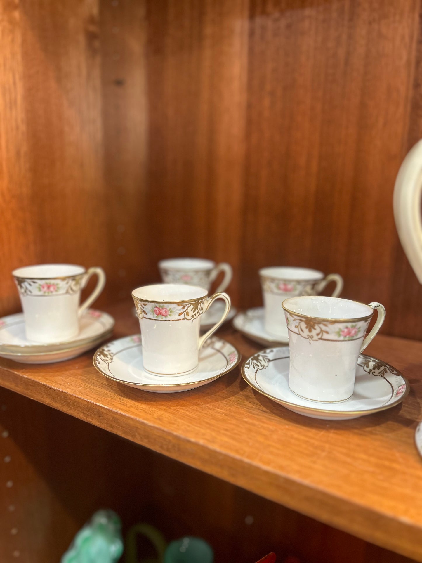Circa 1911- Antique Nippon Hot Chocolate Pot- 5 Cups and 6 Saucers
