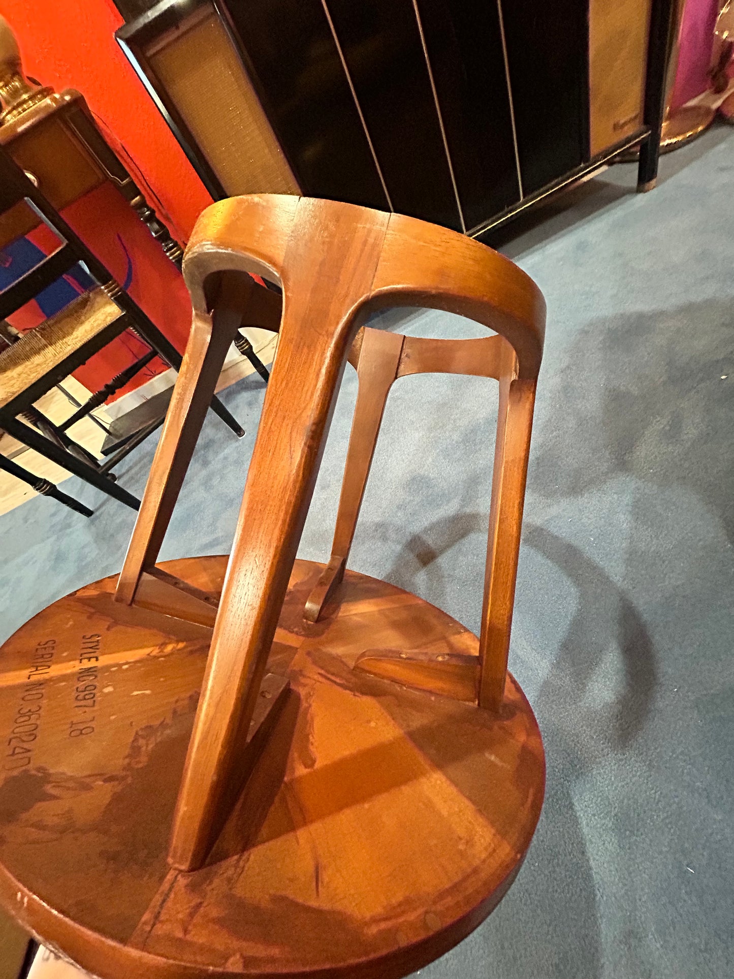 Vintage MCM Lane Round Drum Table