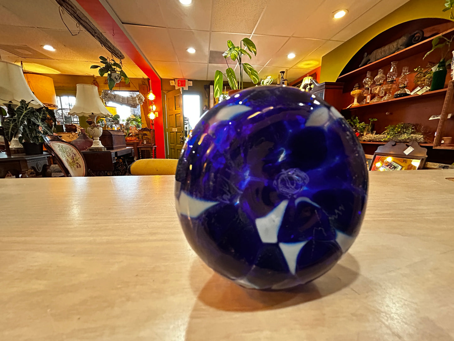 Signed Hand Blown Vintage Glass Vase