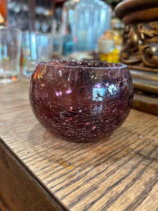 Vintage Toyo Purple Crackle Bud Vase