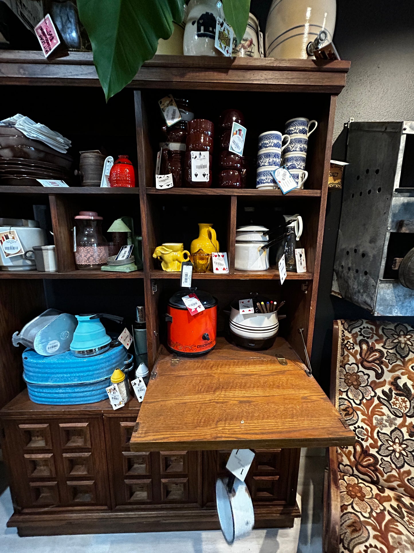 MCM Mixed Use Cabinet- Pull Down Desk/Bar Service