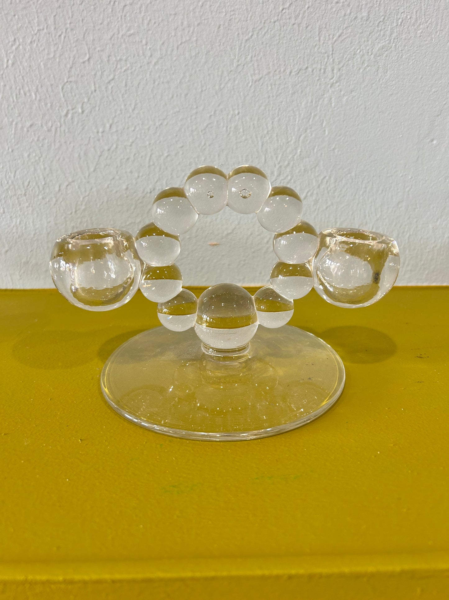 Pair of Vintage Candlewick Imperial Glass Footed Candle Holders