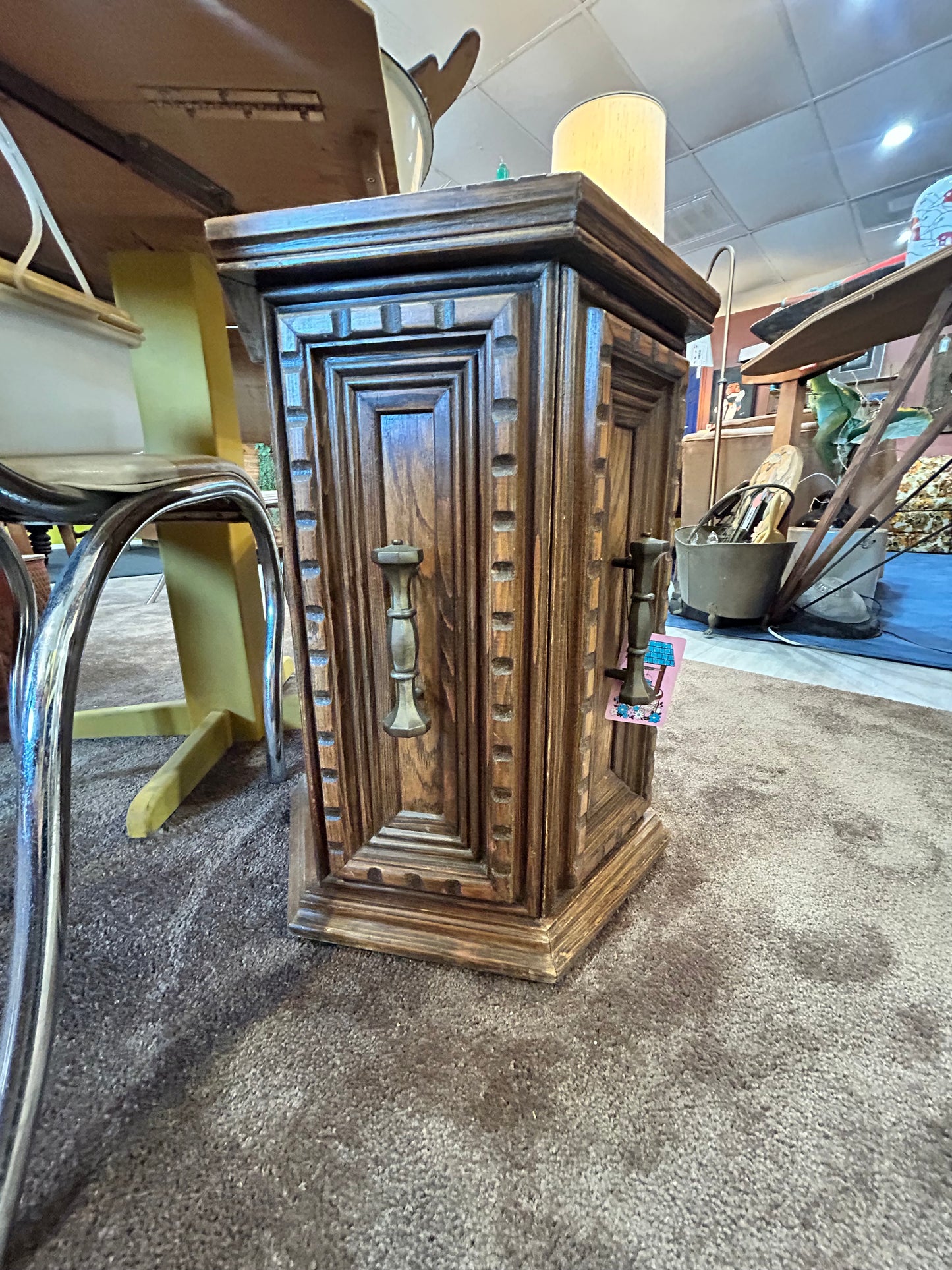 MCM Octagon Side/End Table- Faux Wood