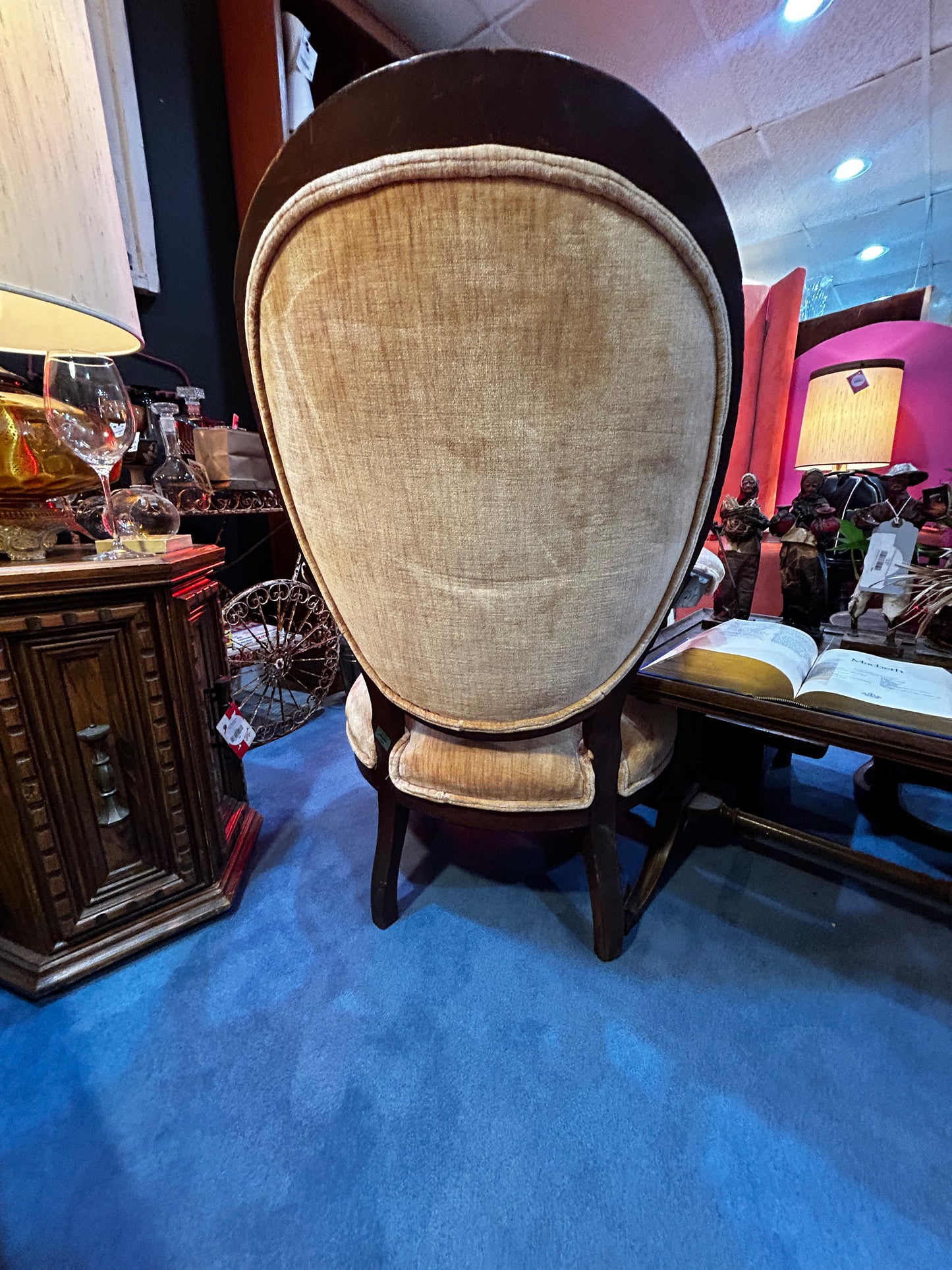 Set of 2 Pink Velvet Mahogany Needlepoint Parlour Chairs