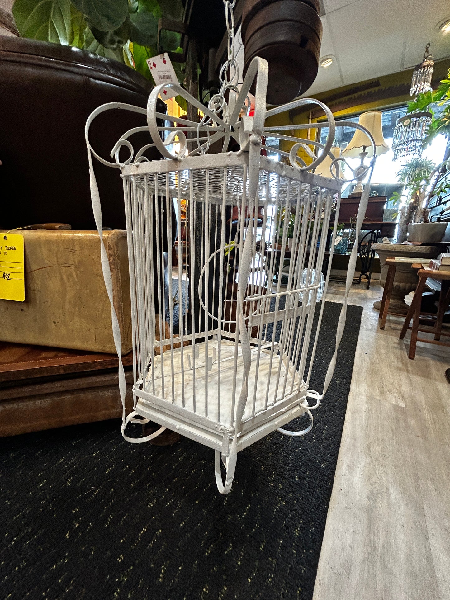 White Wrought Iron Birdcage