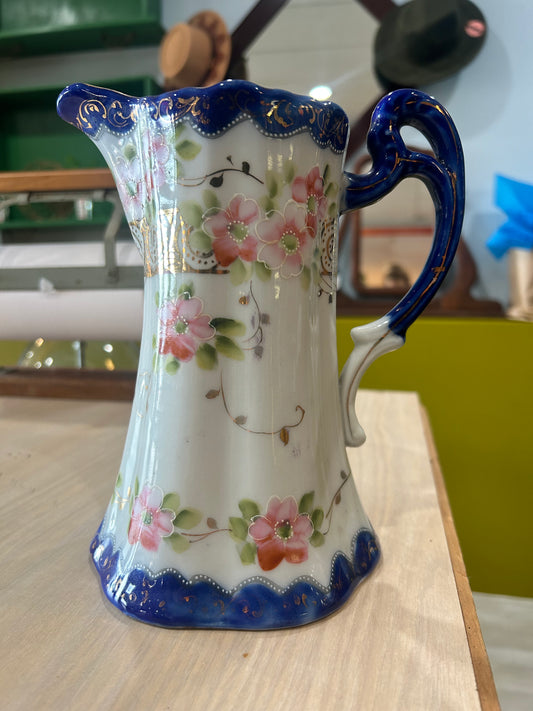 Nippon Stoneware Hand Painted Hot Chocolate Pitcher